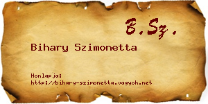 Bihary Szimonetta névjegykártya